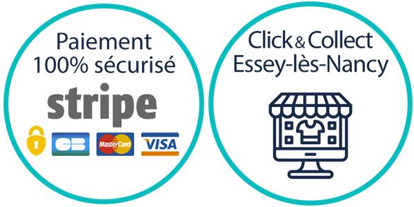 Paiement sécurisé Stripe CB VISA Master card + Click & Collect E-SHOP