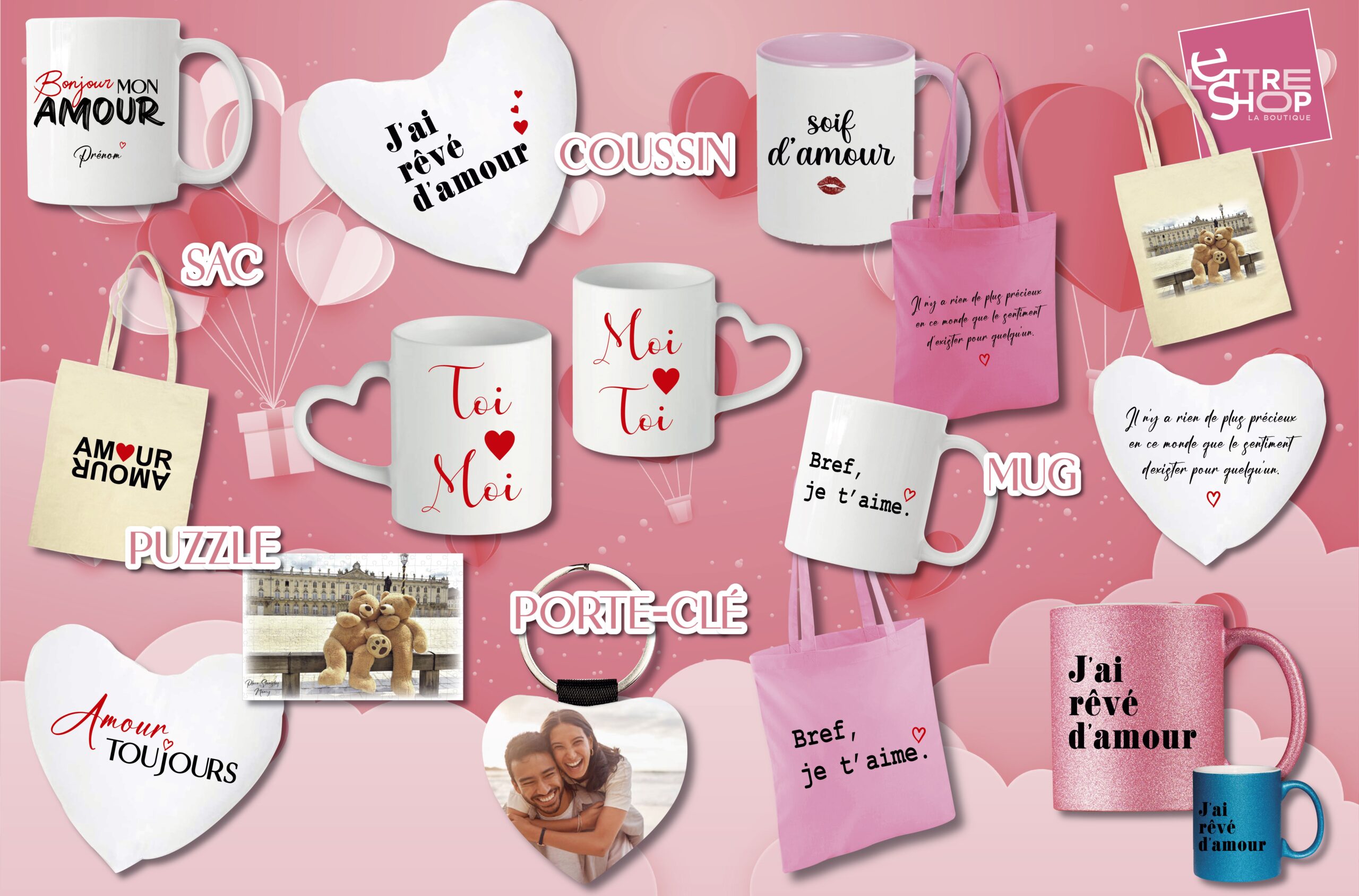 Cadeaux personnalisés Saint Valentin