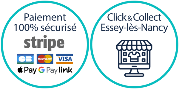 Paiement sécurisé Stripe CB VISA Master card + Click & Collect E-SHOP